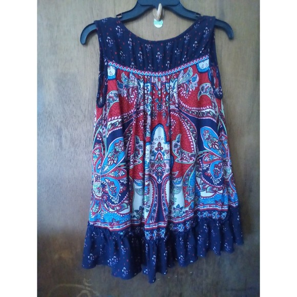 Bila boho paisley print sleeveless top small - Picture 2 of 8